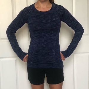 Athleta Fast Track Long Sleeve in Blue, Small, EUC
